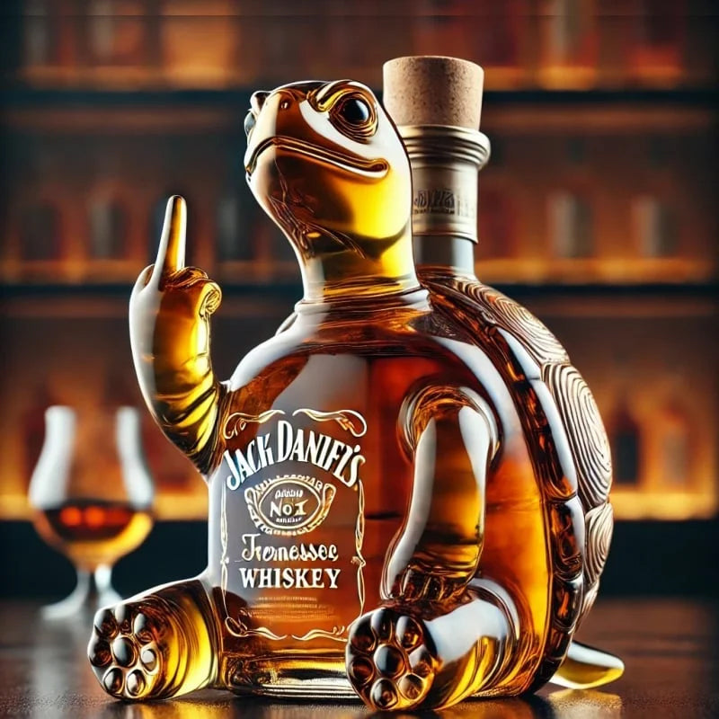 10oz Funny Middle Finger Animal Whisky Decanter Glass, Creative Duck, Turtle & Dog Bar Decor Bottle