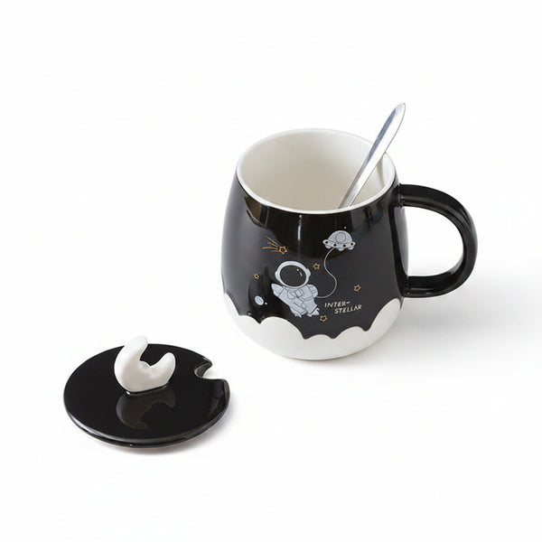 Cute Astronaut Ceramic Gift Mug with Lid