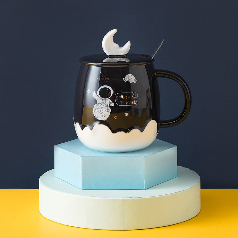 Cute Astronaut Ceramic Gift Mug with Lid