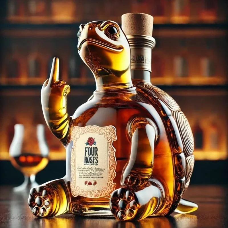 10oz Funny Middle Finger Animal Whisky Decanter Glass, Creative Duck, Turtle & Dog Bar Decor Bottle