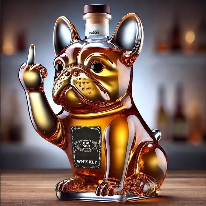 10oz Funny Middle Finger Animal Whisky Decanter Glass, Creative Duck, Turtle & Dog Bar Decor Bottle