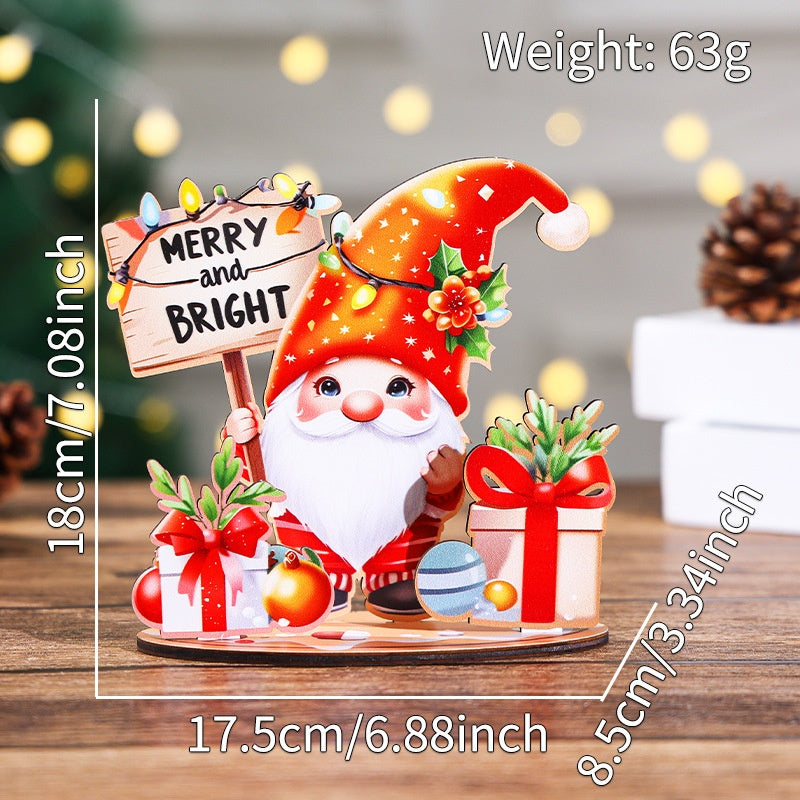 Christmas Cartoon Wooden House DIY Kit – 3D Puzzle Painting Craft