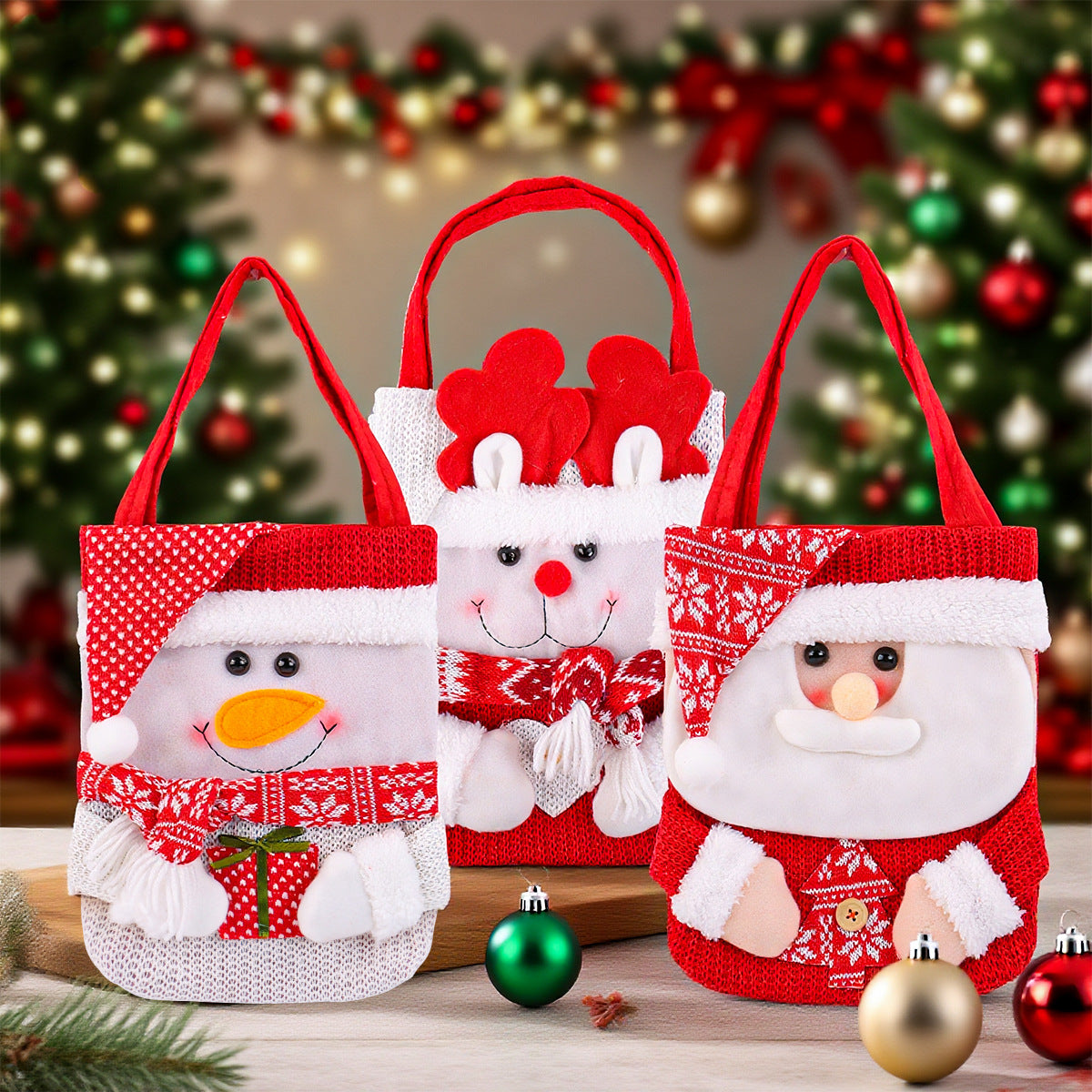Christmas Cute Style Deer & Snowman Gift Bag