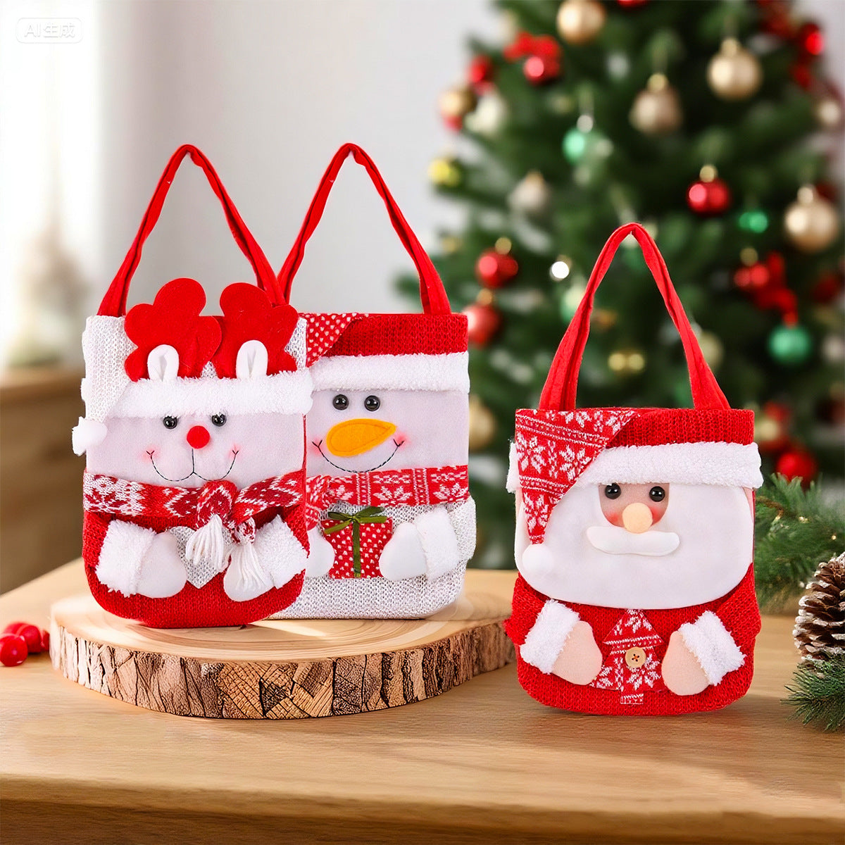 Christmas Cute Style Deer & Snowman Gift Bag
