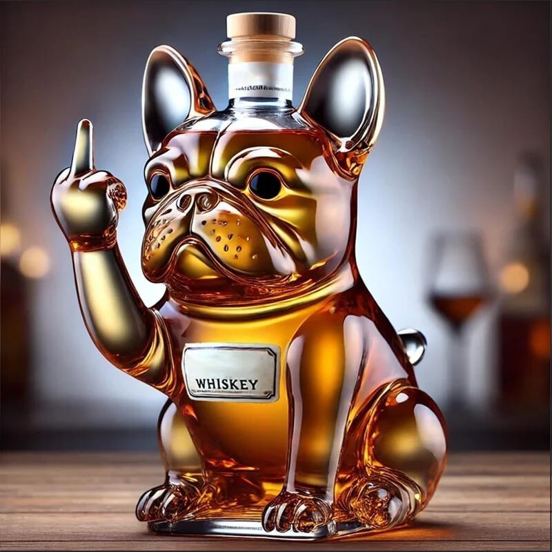 10oz Funny Middle Finger Animal Whisky Decanter Glass, Creative Duck, Turtle & Dog Bar Decor Bottle