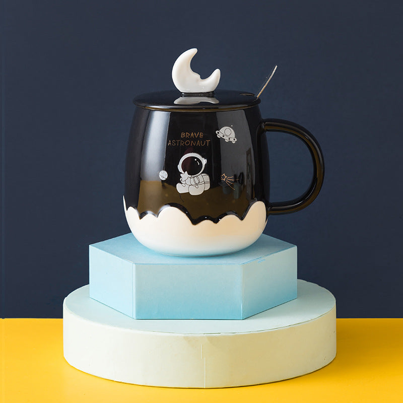 Cute Astronaut Ceramic Gift Mug with Lid