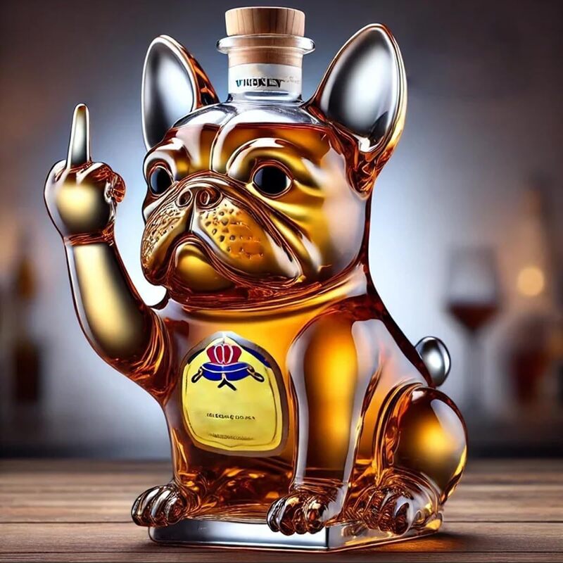 10oz Funny Middle Finger Animal Whisky Decanter Glass, Creative Duck, Turtle & Dog Bar Decor Bottle
