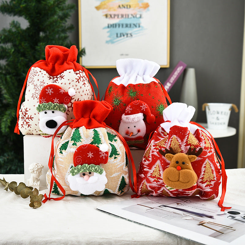 Christmas tote bag gift apple decoration 3D gift printed gift bag