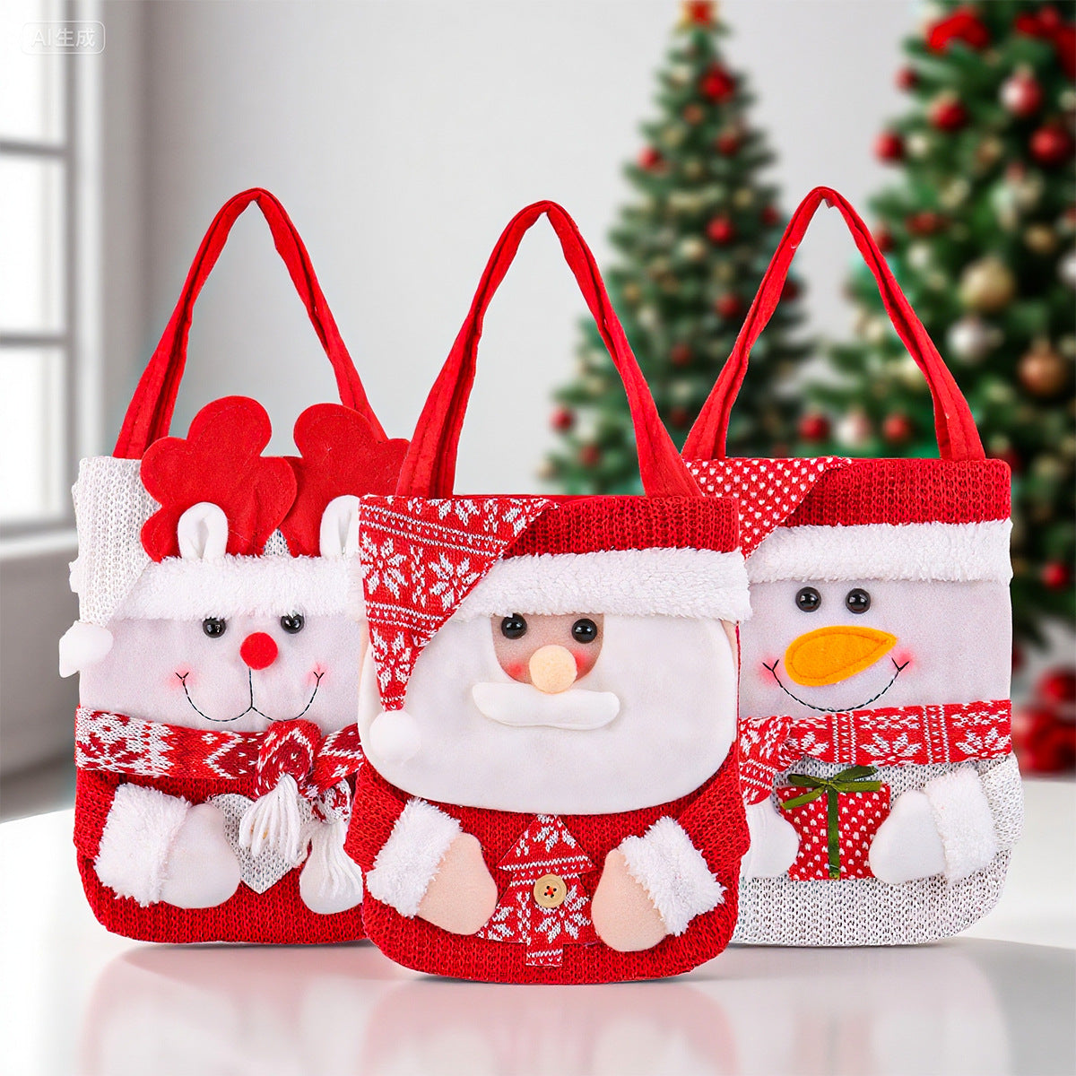 Christmas Cute Style Deer & Snowman Gift Bag