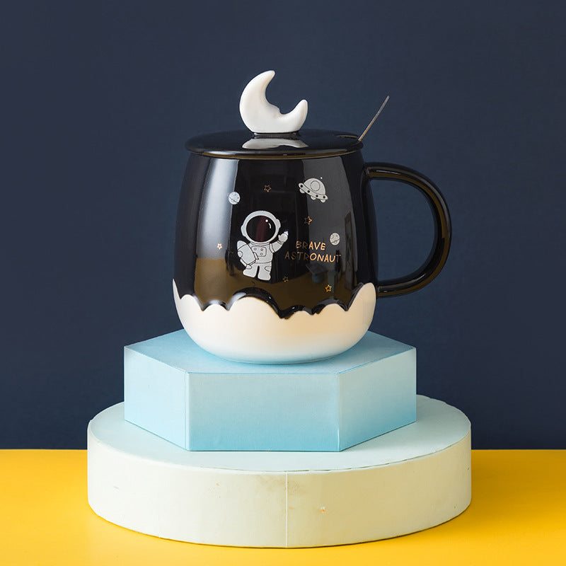 Cute Astronaut Ceramic Gift Mug with Lid