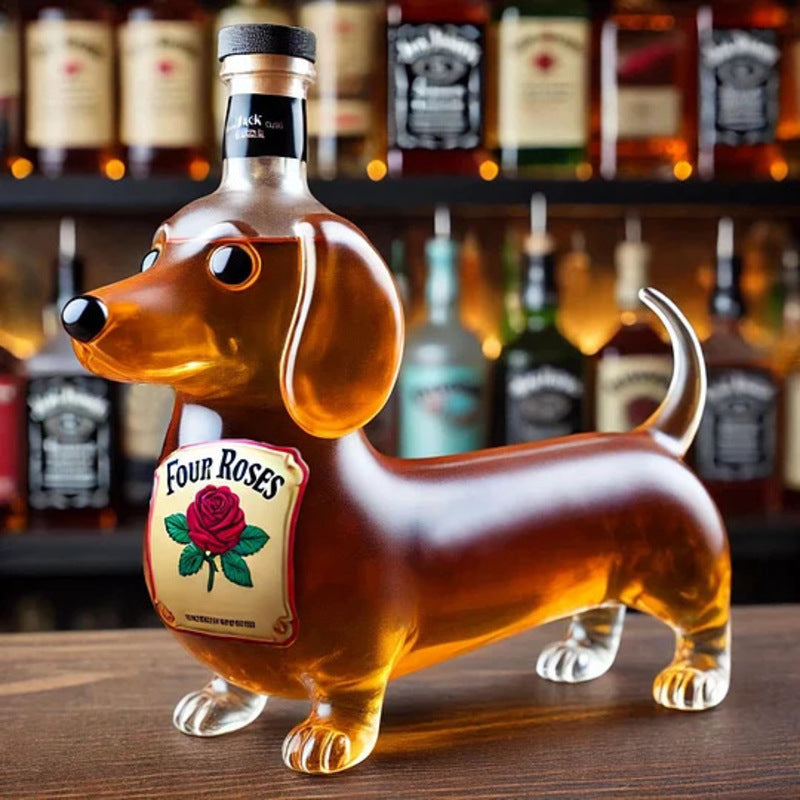 10oz Funny Middle Finger Animal Whisky Decanter Glass, Creative Duck, Turtle & Dog Bar Decor Bottle