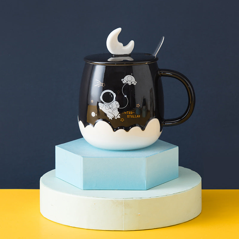 Cute Astronaut Ceramic Gift Mug with Lid