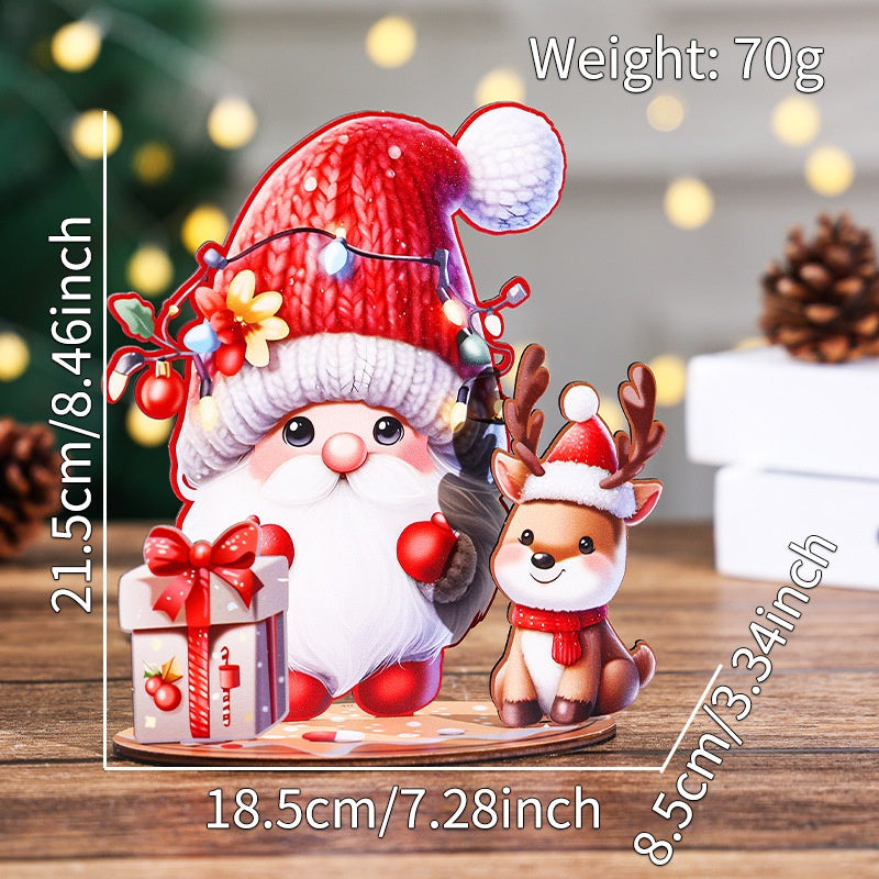Christmas Cartoon Wooden House DIY Kit – 3D Puzzle Painting Craft