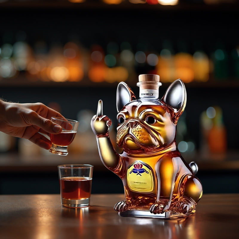10oz Funny Middle Finger Animal Whisky Decanter Glass, Creative Duck, Turtle & Dog Bar Decor Bottle
