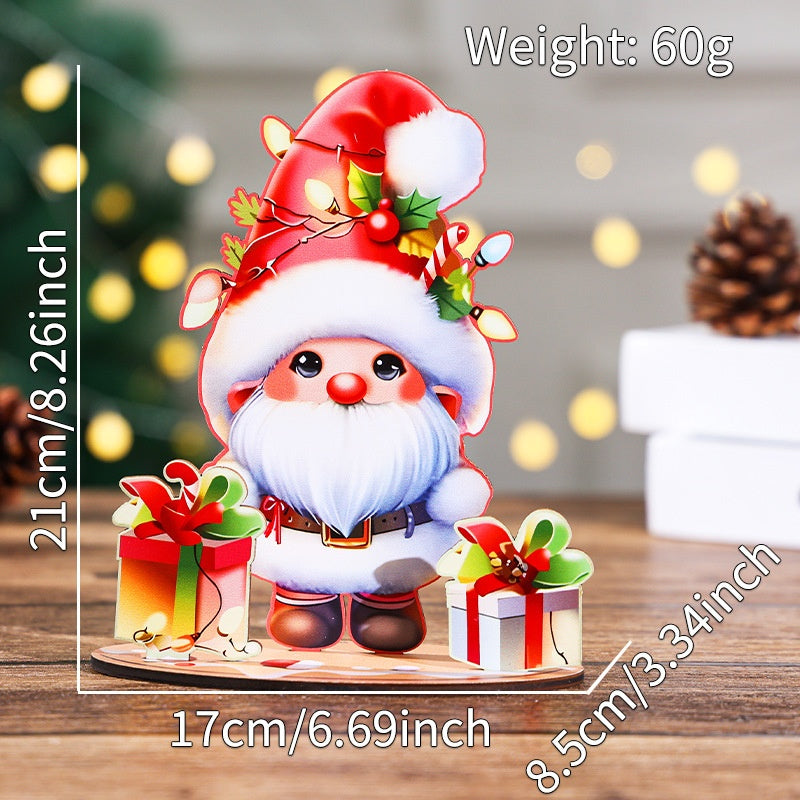 Christmas Cartoon Wooden House DIY Kit – 3D Puzzle Painting Craft